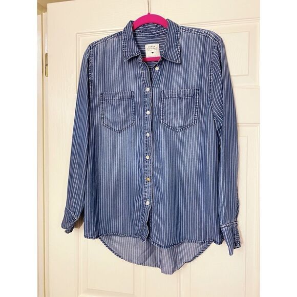 Serra Retreat by Joie Rucker Blue Sail Malibu Bluffs Button-down Shirt - Picture 1 of 11
